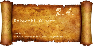 Rekeczki Albert névjegykártya