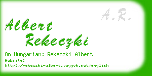 albert rekeczki business card